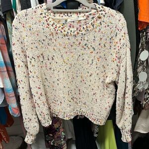 Ellison Multicolor Speckled Knit confetti Sweater from Vici size small NEW
